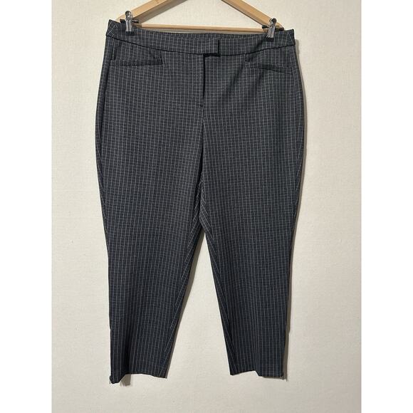 Lane Bryant Women’s Plus Sz 18 Pants Black Checked Straight Leg Zipper Legs NWT - Picture 1 of 16